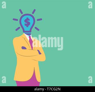 Businessman Contemporary art minimal project Stock Vector
