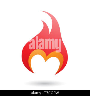 Vector Illustration of E Shaped Red Fire and Torch isolated on a White ...