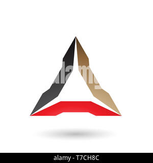 Vector Illustration of Black Beige and Red Spiked Triangle isolated on a white background Stock Photo