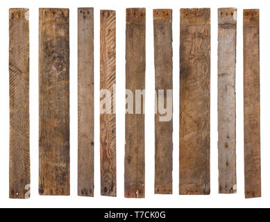Old wooden planks isolated on white Stock Photo