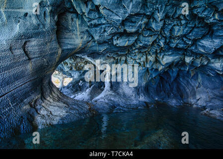 The Marble Caves (Capilla de Mármol), Rio Tranquilo, Aysen, Patagonia, Chile Stock Photo