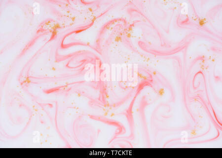 Gold and pink marble paint abstract texture background Stock Photo