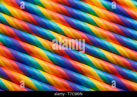Cocktails straws in row abstract background Stock Photo