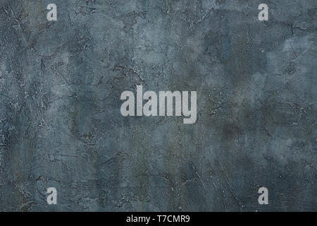 Abstract grunge art decorative design gray blue dark stucco concrete background wall texture Stock Photo