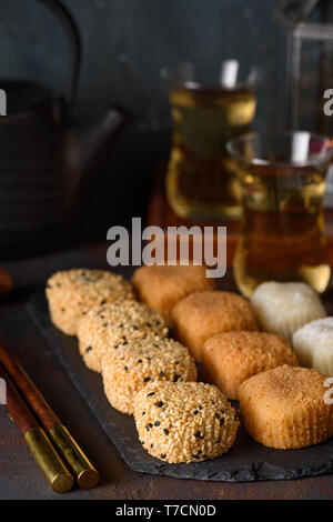 Mochi traditional japanese rice dessert Stock Photo
