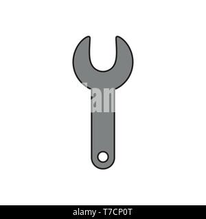 Vector icon of grey spanner. Stock Vector