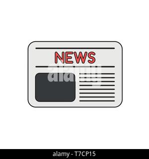 Vector icon of front page of newspaper. Stock Vector