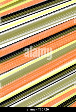 Colorful oil grungy painting stripes with orange, black, green and white color. Abstract art modern. Stock Photo