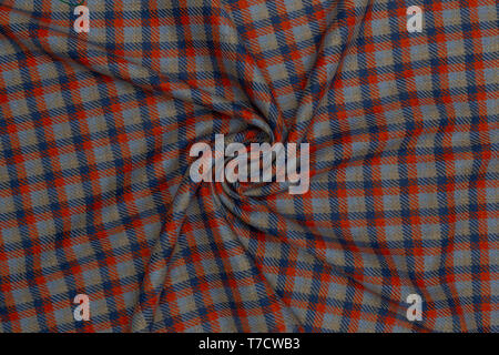 Closeup of colored tartan fabric with textile texture background Stock Photo
