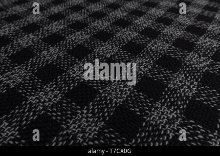 Close up of checkered fabric with textile texture background Stock Photo