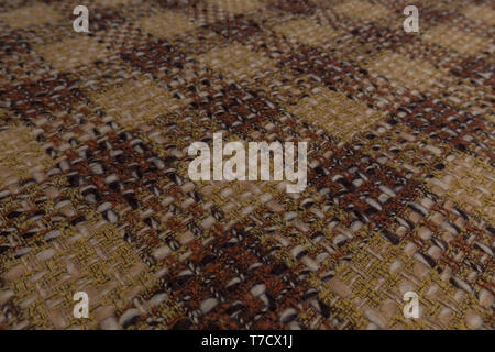 Closeup of checkered fabric with textile texture background Stock Photo