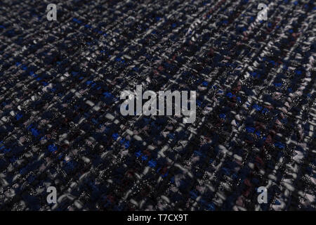 Closeup of checkered fabric with textile texture background Stock Photo