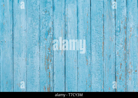 Background from old boards painted in blue paint Stock Photo
