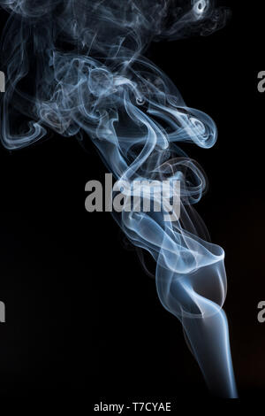 white smoke smoke on black background . Stock Photo