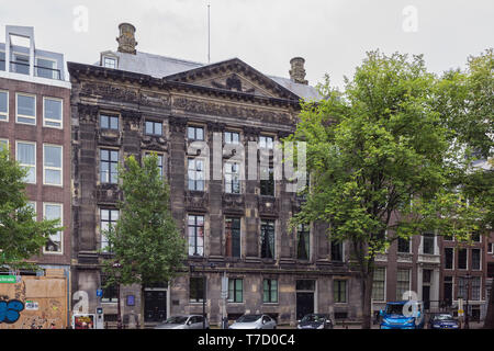 Editorial: AMSTERDAM, NETHERLANDS, September 22, 2018 - View of the Trippenhuis a neoclassical canal mansion in the centre of Amsterdam Stock Photo