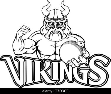 Viking Cricket Sports Mascot Stock Vector