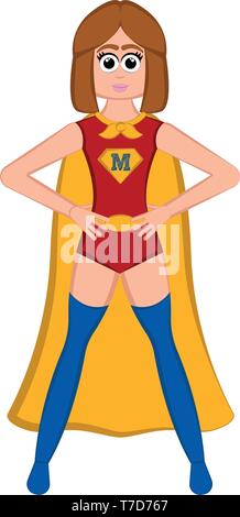 Isolated super mom character with a costume Stock Vector