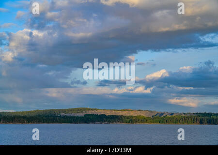 Open pit mine, Texada Island, British Columbia, Canada Stock Photo