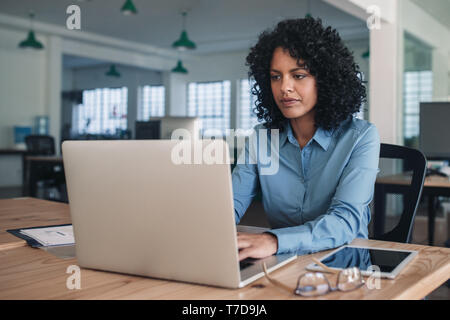 Dedicated mature businesswoman using a laptop at her office desk Stock Photo