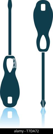 Screwdriver Icon. Shadow Reflection Design. Vector Illustration. Stock Vector