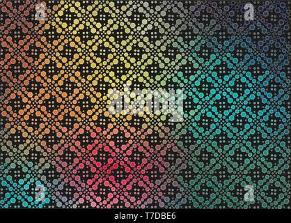 abstract rainbow gradient background with small hexagons Stock Vector