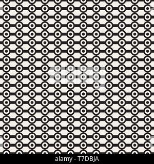 Vector seamless pattern. Repeating abstract background with circles.  Graphic linear streaks with dots Stock Vector