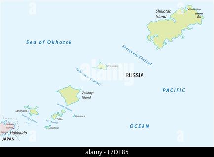 vector map of russian island group Habomai Stock Vector