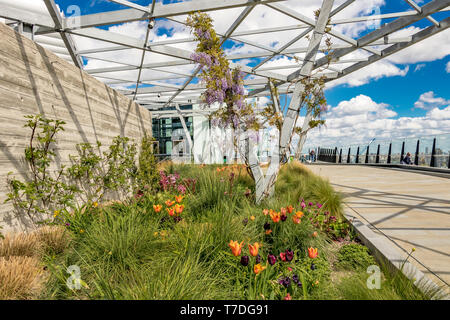 The Garden at 120, a roof garden in the City of London on top of the  Fen Court office building, London, UK Stock Photo