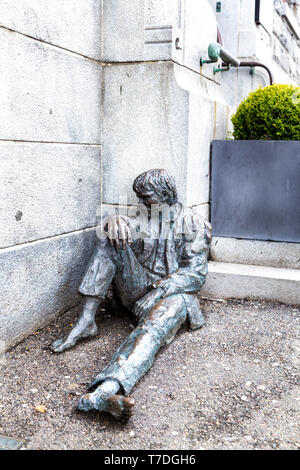 Homeless man sculpture in Bergen, Norway Stock Photo