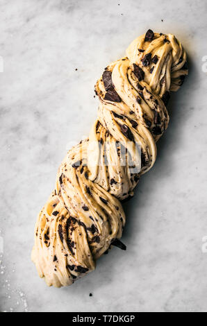 Honey Chocolate Babka Dough Stock Photo