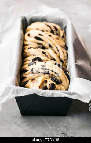 Honey Chocolate Babka Dough Stock Photo