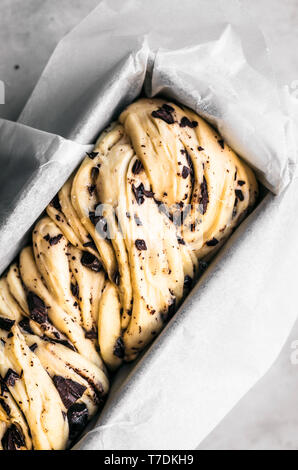 Honey Chocolate Babka Dough Stock Photo