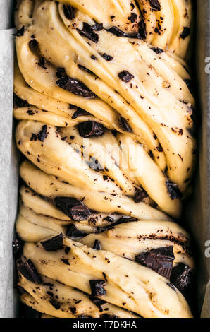 Honey Chocolate Babka Dough Stock Photo