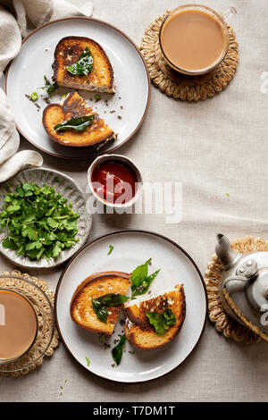 Indian Yogurt Sandwich Stock Photo