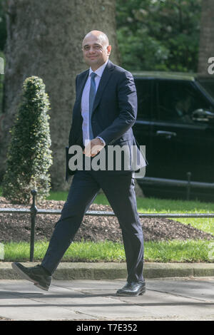 London, UK. 7th May, 2019. Sajid Javid, Secretary of State for the Home Department arrives at Downing Street Credit: amer ghazzal/Alamy Live News Stock Photo