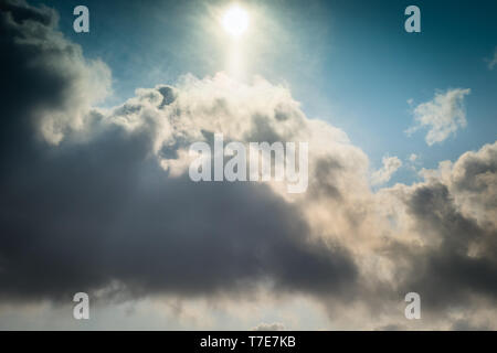 Blue skies sky, clean weather, time lapse blue nice sky. Clouds and sky timelapse, White Clouds Blue Sky, Flight over clouds, loop-able, cloudscape Stock Photo