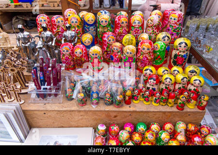 Trakai, Lithuania - Mart 17, 2019: lithuanian souvenirs on street