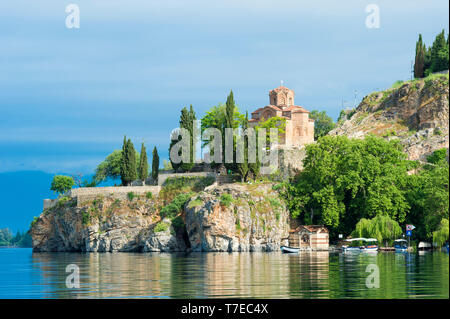 St John Theologian-Kaneo Church, Ohrid lake, Macedonia Stock Photo