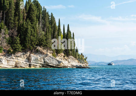 coast, Nissaki, Corfu Island, Ionian Islands, Mediterranean Sea, Greece Stock Photo