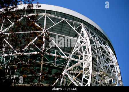 A view of the radio telescope at Jodrell Bank, Cheshire