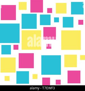 colorfull geometrics figures and lines ninetys pattern Stock Vector