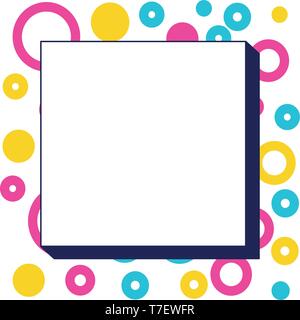 colorfull geometrics figures and lines ninetys pattern Stock Vector