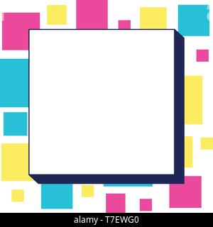 colorfull geometrics figures and lines ninetys pattern Stock Vector