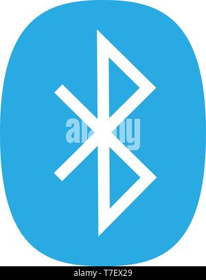 Bluetooth Flat Icon On Blue Background vector illustration Stock Vector