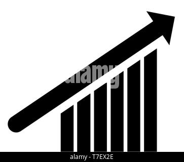 Growing graph logo Vector illustration, EPS10 on white background Stock Vector