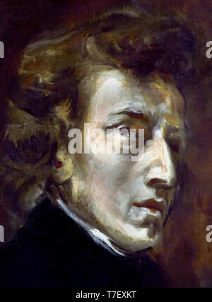 Portrait of Frédéric Chopin, composer About 1838 by Eugène DELACROIX 1798 – 1863 ( ( Frédéric François Chopin1810 – 1849 ( Fryderyk Franciszek) Polish composer and a virtuoso pianist )  ) Stock Photo