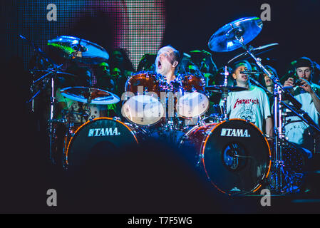 Lars Ulrich of the american heavy metal band Metallica performing live at Rockavaria Festival in Munich, Germany, on 31 May, 2015. Stock Photo
