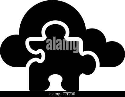 Cloud computing icon with a puzzle piece symbol Stock Vector