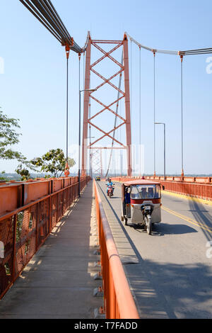 Puente Presidente Guillermo Billinghurst (also known as Continental Bridge) over Madre de Dios River on the Amazon Basin, Puerto Maldonado, Peru Stock Photo