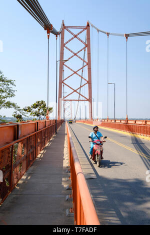 Puente Presidente Guillermo Billinghurst (also known as Continental Bridge) over Madre de Dios River on the Amazon Basin, Puerto Maldonado, Peru Stock Photo